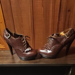 Charles David Dark Brown Leather Heels